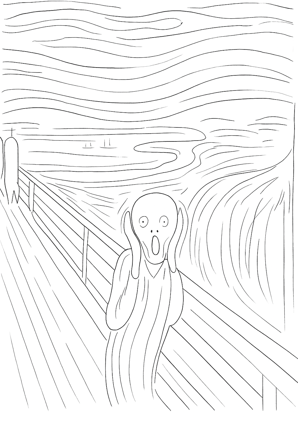 el grito de munch para colorear